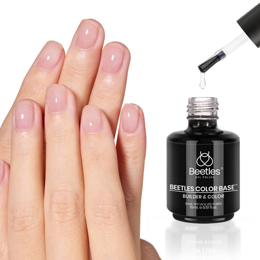 Beetles Rubber Base 15ml clear bottle for strong base and long-lasting gel.