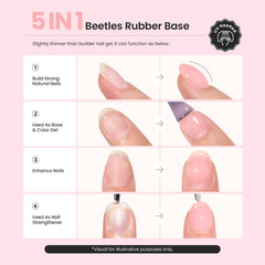 Beetles Rubber Base Gel used as base layer for gel extensions and nail art