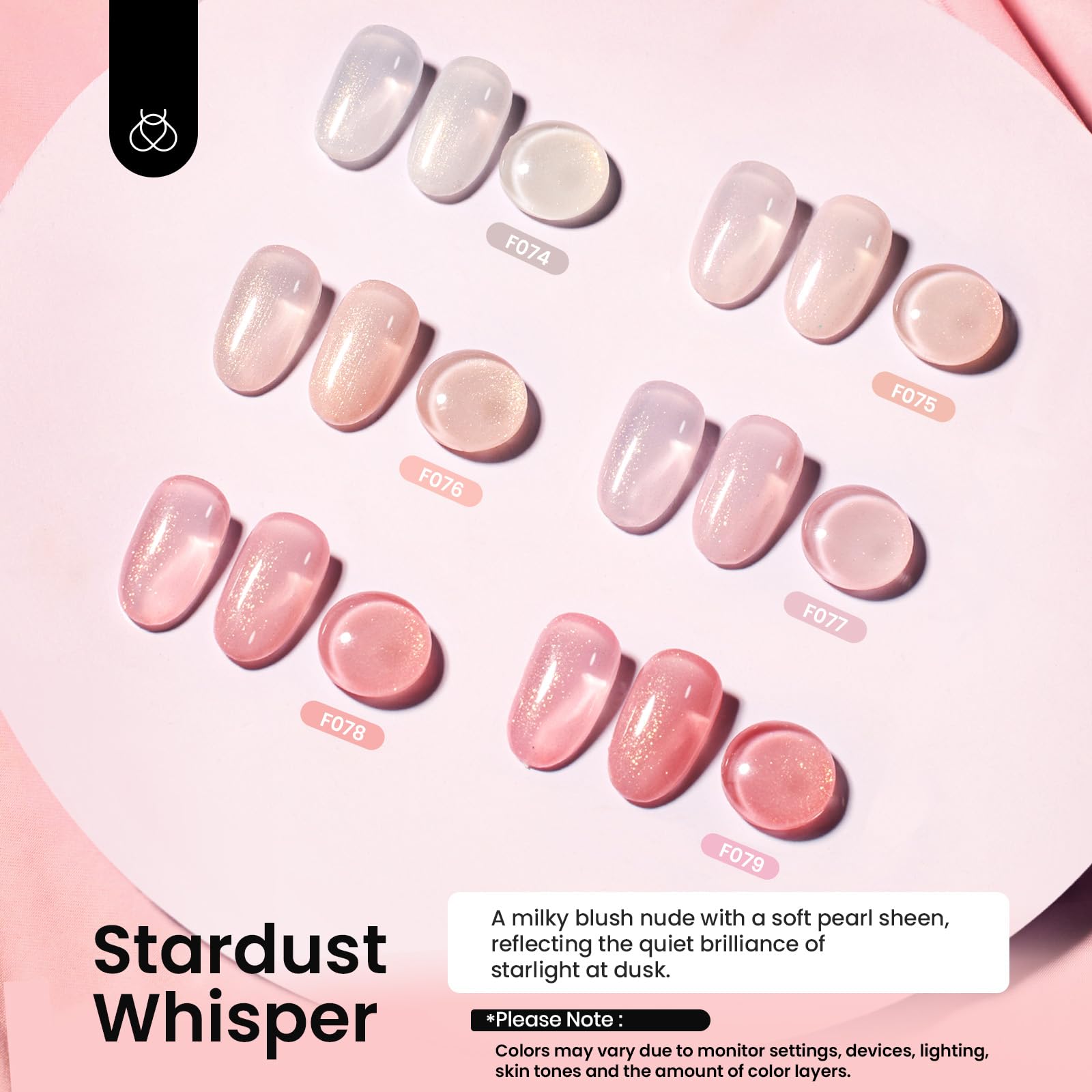 Beetles Rubber Base Gel glitter nude pink finish adds subtle shimmer to the manicure