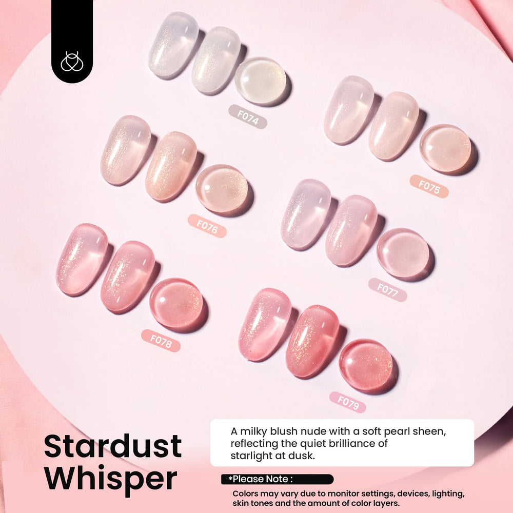 Beetles Rubber Base Gel glitter nude pink finish adds subtle shimmer to the manicure