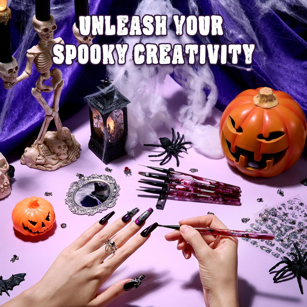 Beetles Scream On Halloween chrome powder for shimmering effects.