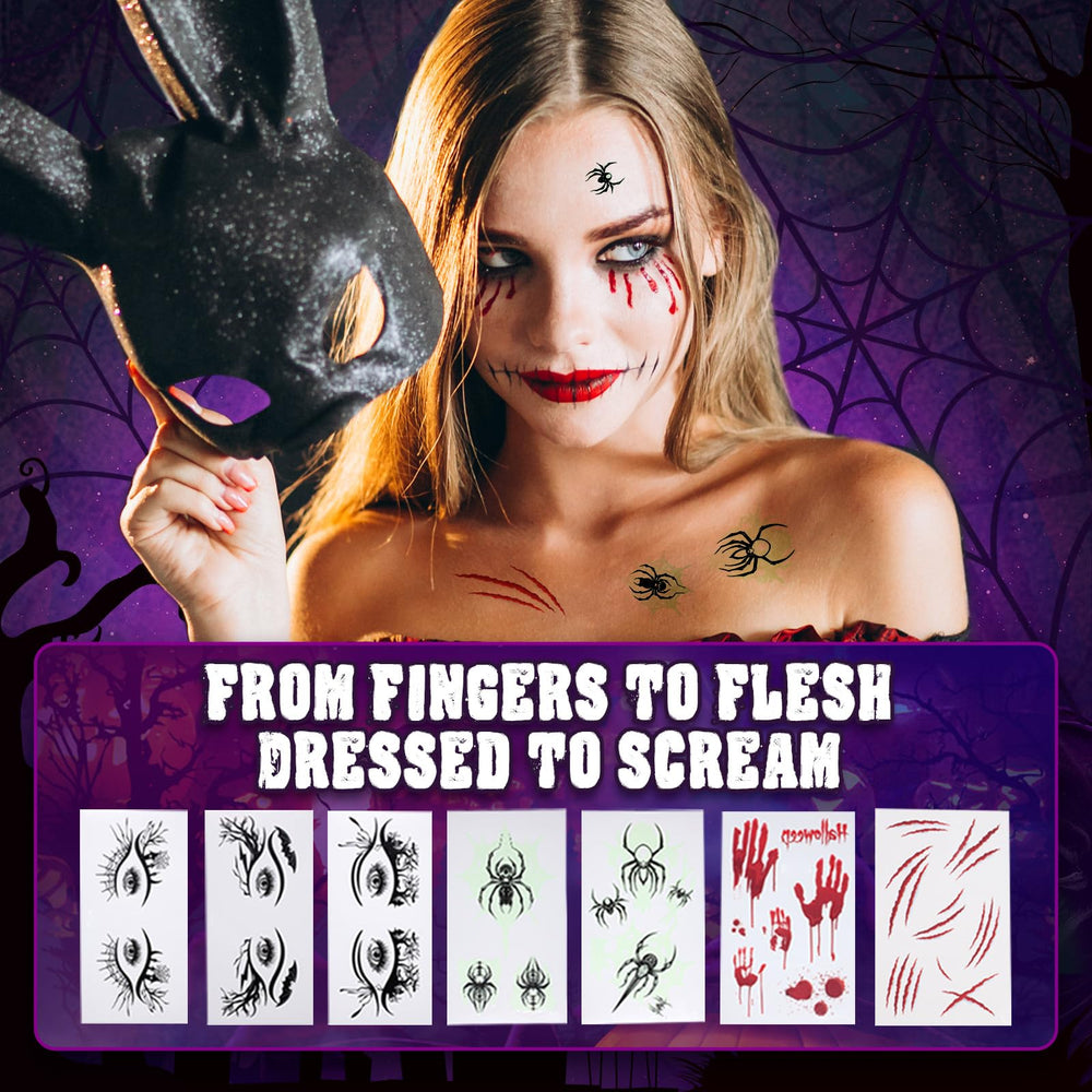 Beetles Scream On Halloween Etch-X tips display for nail shaping inspiration.