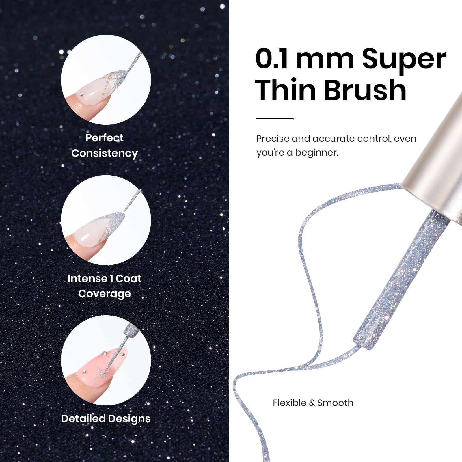 Beetles French-line option enhances sleek silver tips.