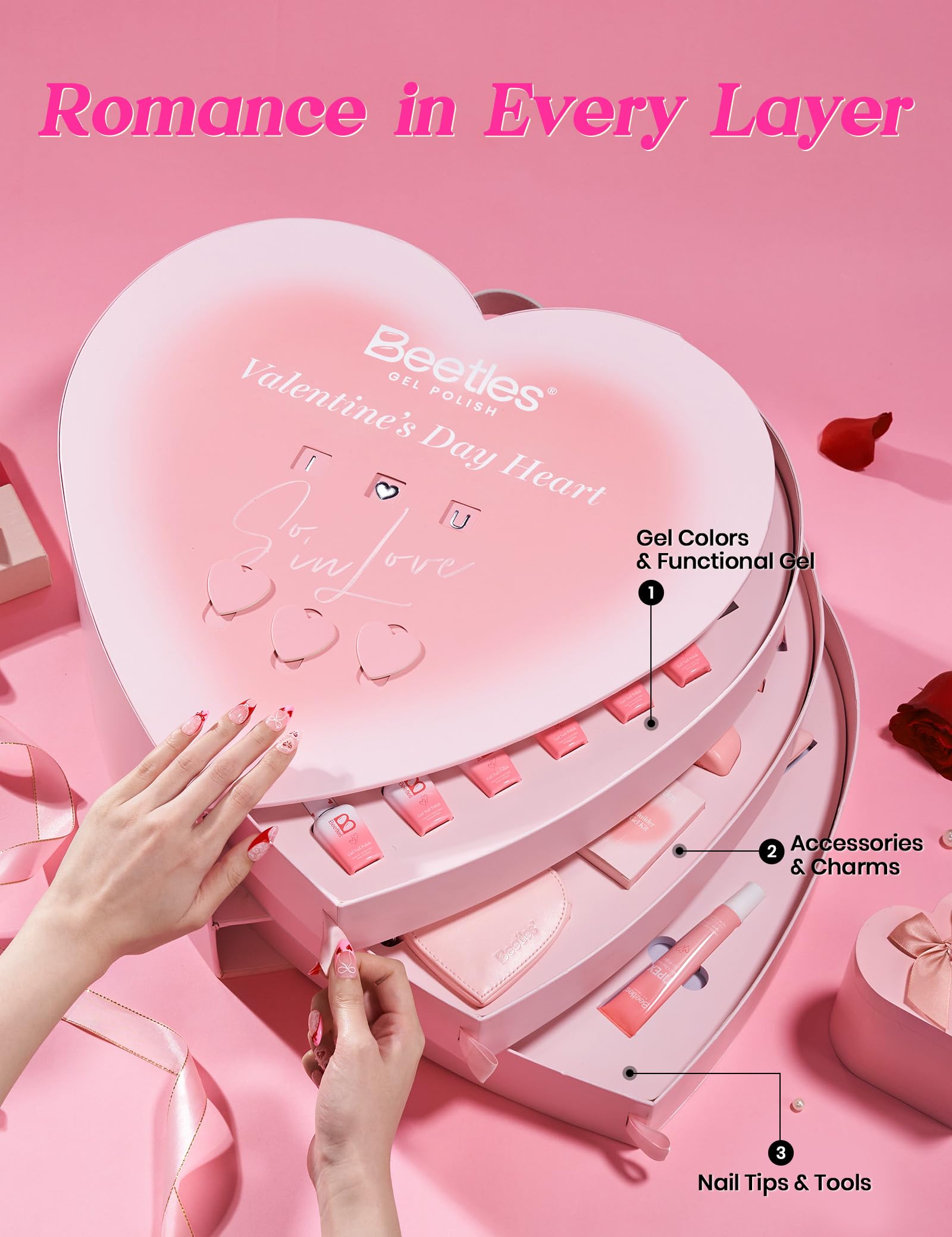 Beetles So In Love base and top coats set for at-home manicure