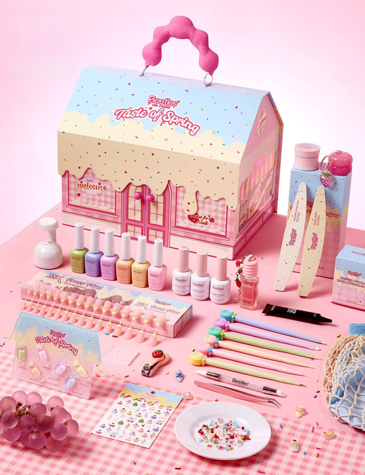 Beetles Taste of Spring gift box displaying pastel gel colors for at-home manicure