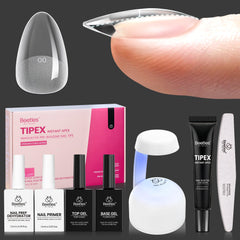 Beetles Tipex almond short tips – pre-etched full cover for strong apex.