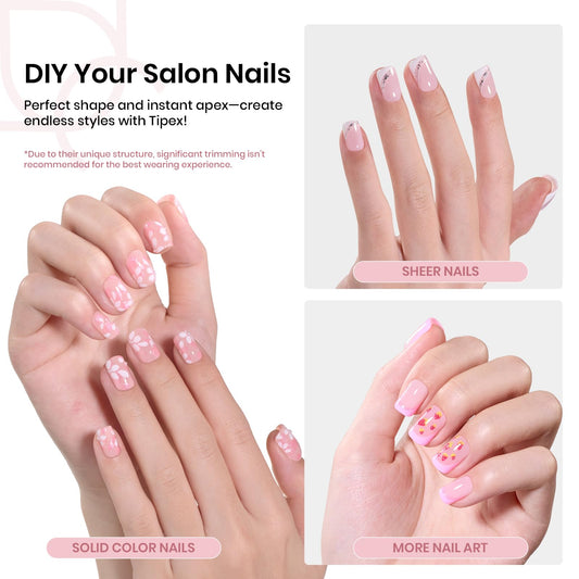 Beetles Tipex extra-short squoval tips for precise, salon-like finishes