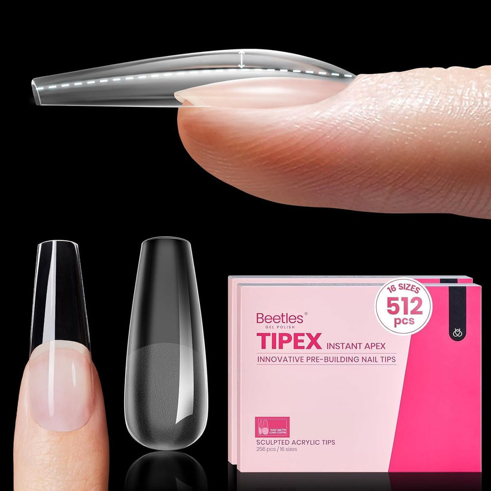 Beetles Tipex coffin long instant apex tips for precise fit and lasting wear
