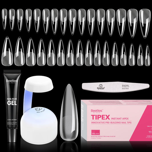 Beetles Tipex instant apex nail tips kit for strong hold and efficient at-home extensions.