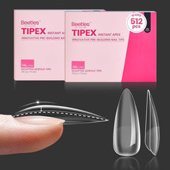 Beetles Tipex instant apex nail tips in stiletto shape for fast professional-looking extensions.