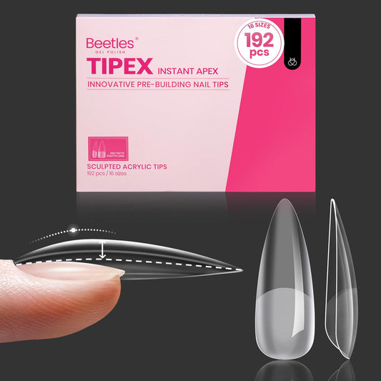 Beetles Tipex instant apex nail tips for quick, salon-ready long stiletto nails.