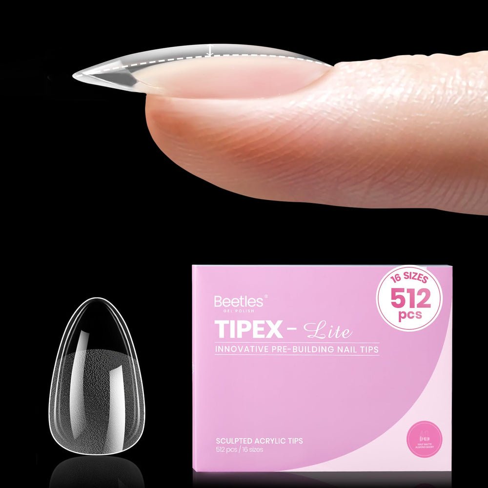 Beetles Tipex Lite apex nail tip almond short for natural-looking finish