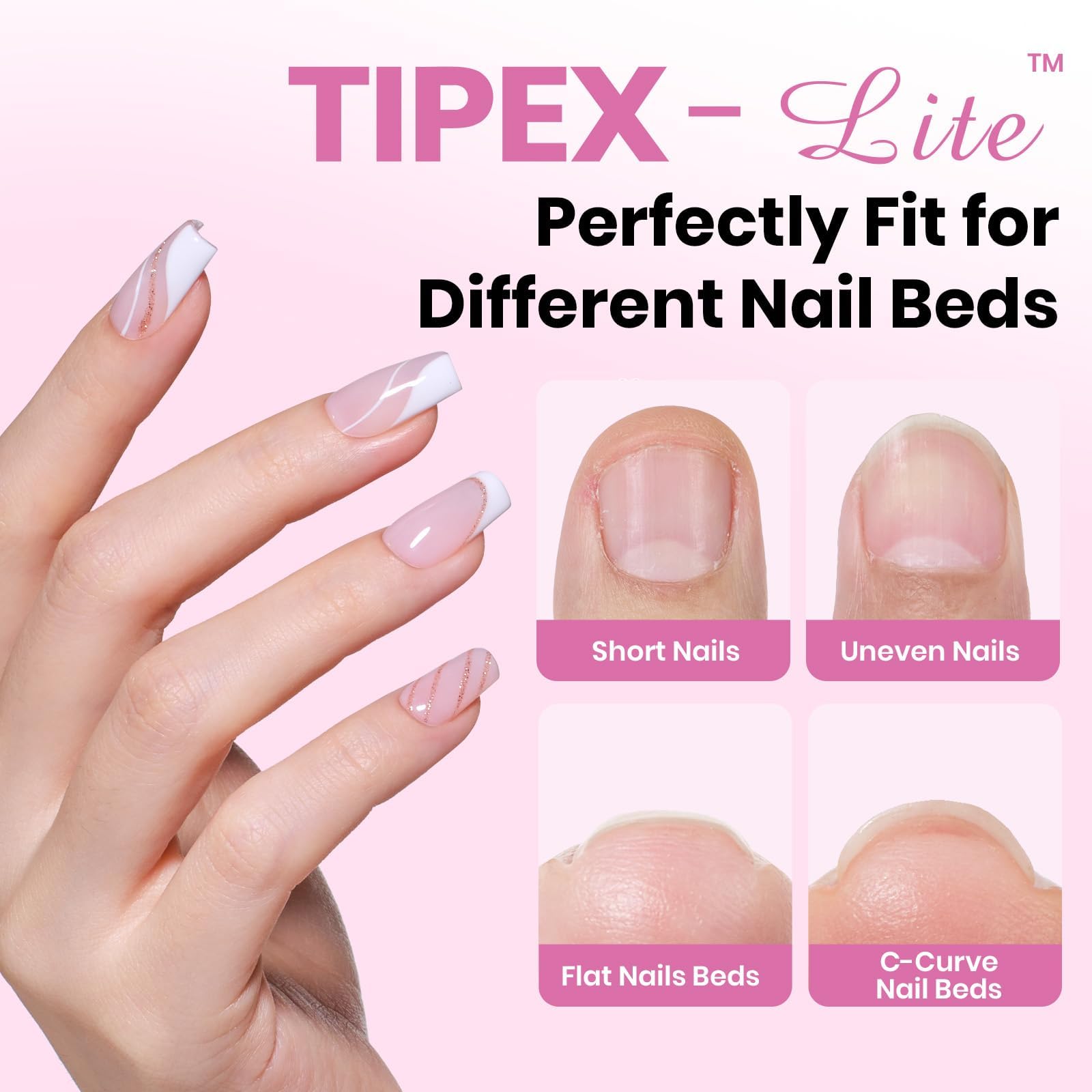 Beetles Tipex Lite apex tips laid out by size for precise, effortless fit.