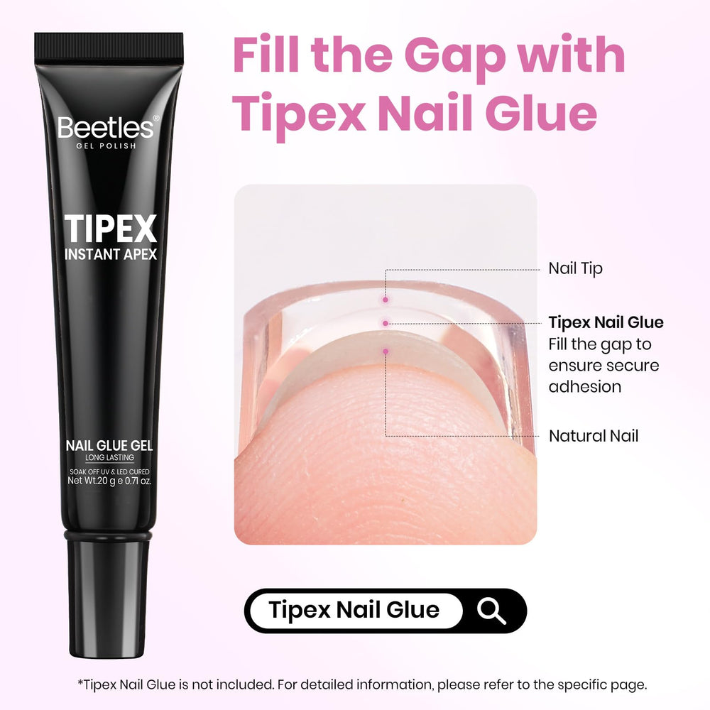 Beetles Tipex Lite Apex ideal for flat nails and natural beds.