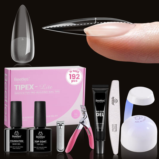 Beetles Tipex Lite apex nail tips kit for seamless natural-looking extensions