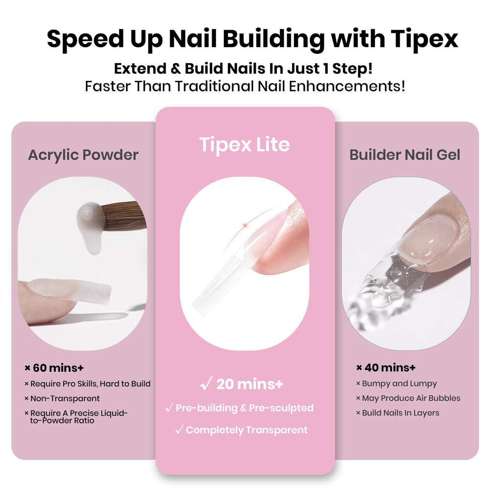 Beetles Tipex Lite durable tips for press-on makers that hold their shape.