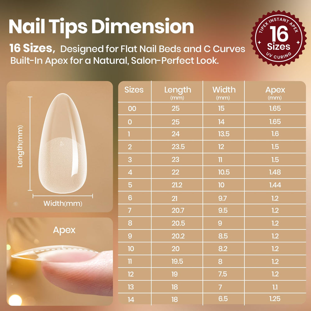 Beetles Tipex Lite tips blend with natural nail beds