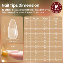 Beetles Tipex Lite tips blend with natural nail beds
