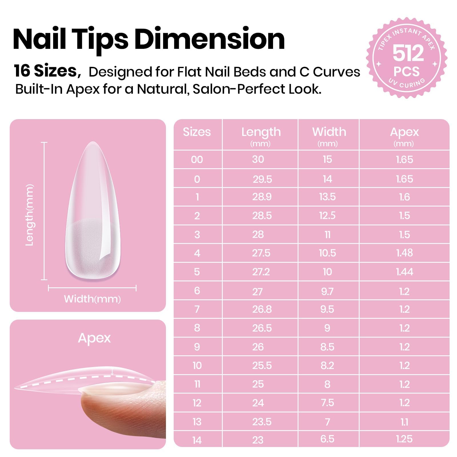 Beetles Tipex Lite tips ideal for press-on makers seeking professional results.