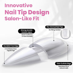 Beetles Tipex Lite natural-fit tip complements almond-short curves for seamless blend