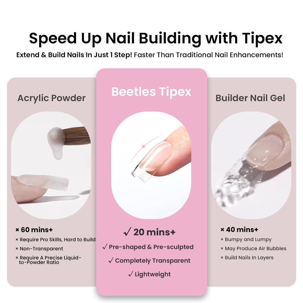 Beetles Tipex Lite pre-etched tips save prep time with ready-to-apply design.