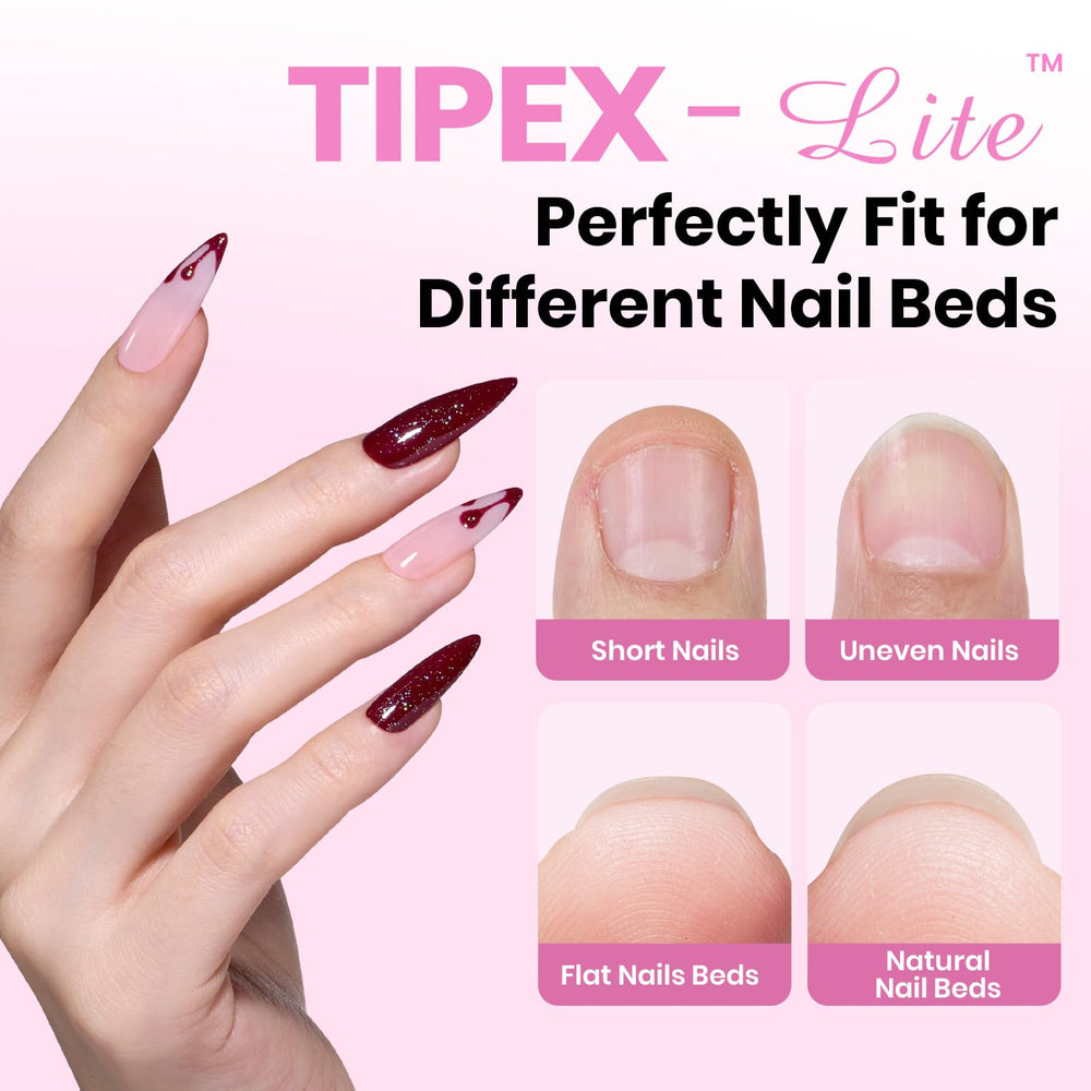 Beetles Tipex Lite stiletto medium tips designed for a chic, durable look