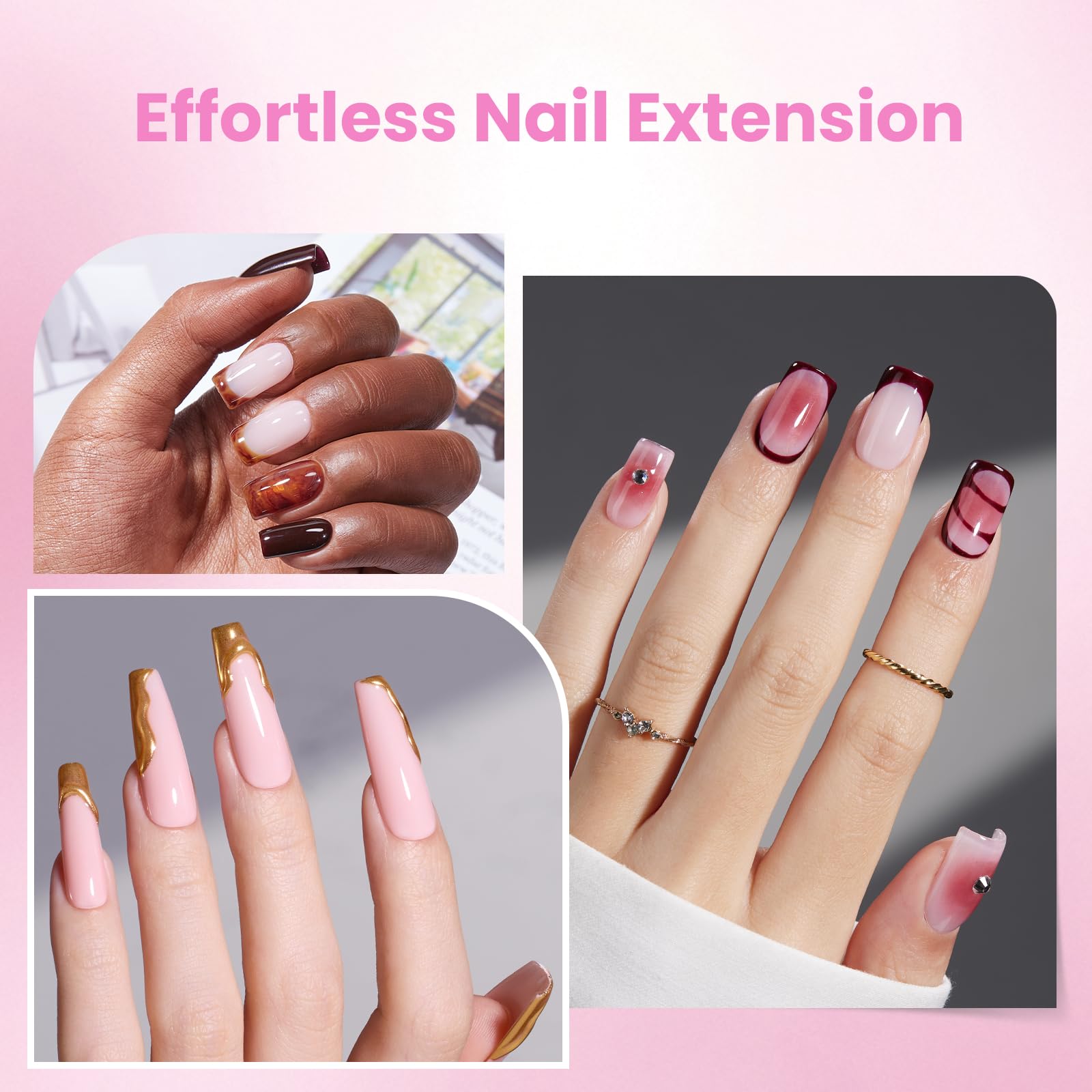 Beetles Tipex Lite 16-size tips fit most nail beds for a natural look.