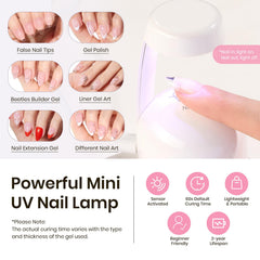 Beetles Tipex mini UV lamp delivers quick cure at home.