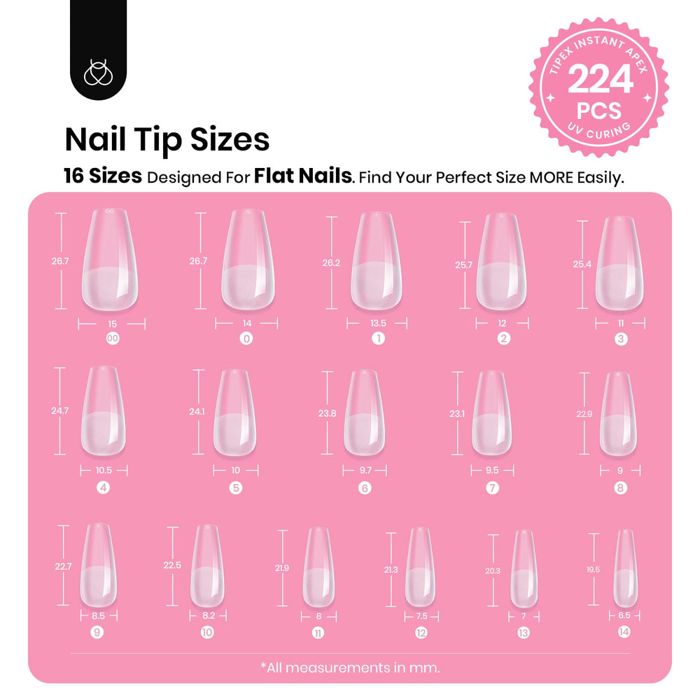 Beetles Tipex pre-etched flat tips for seamless nail extensions