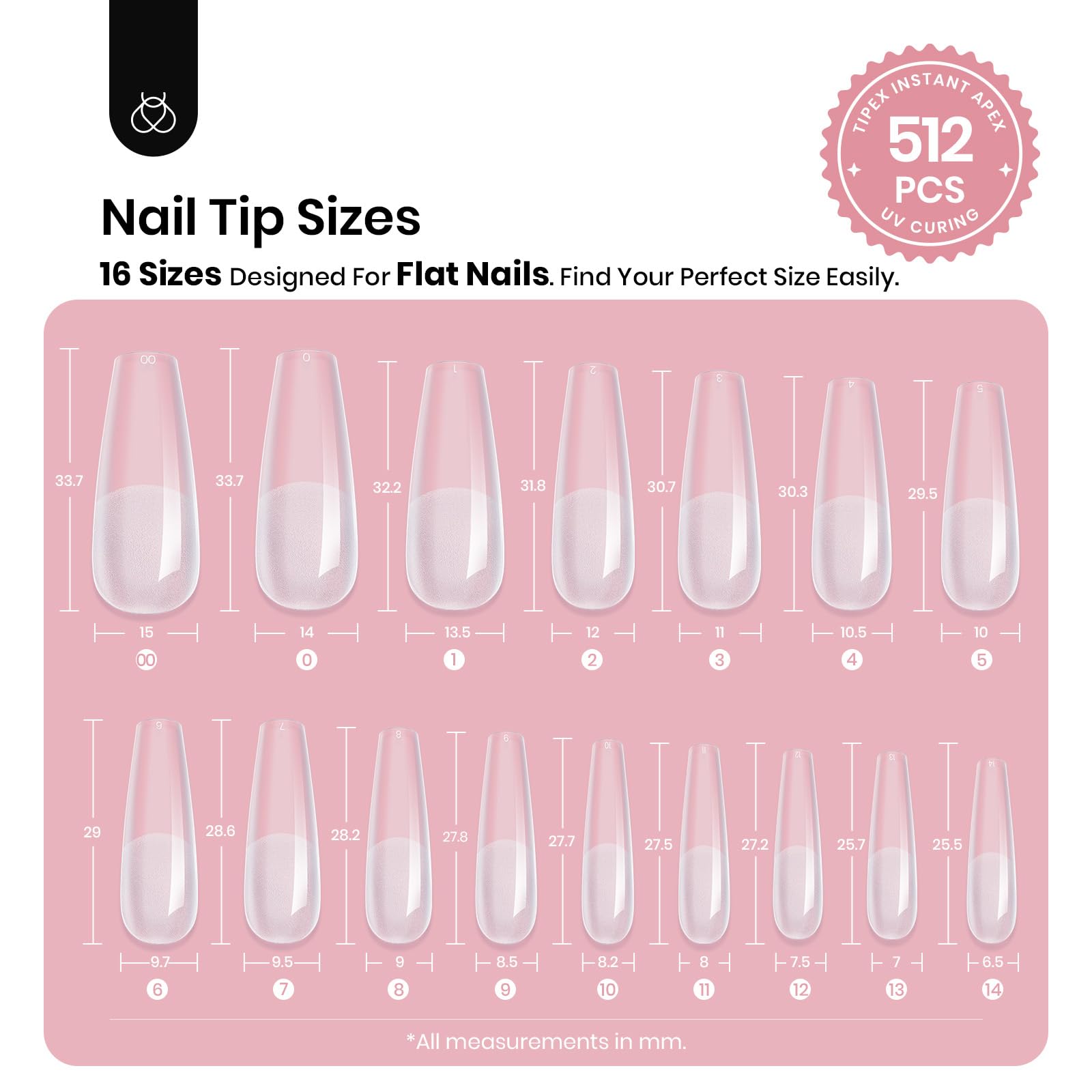 Beetles Tipex pre‑etched nail tips ready for quick application and clean edges