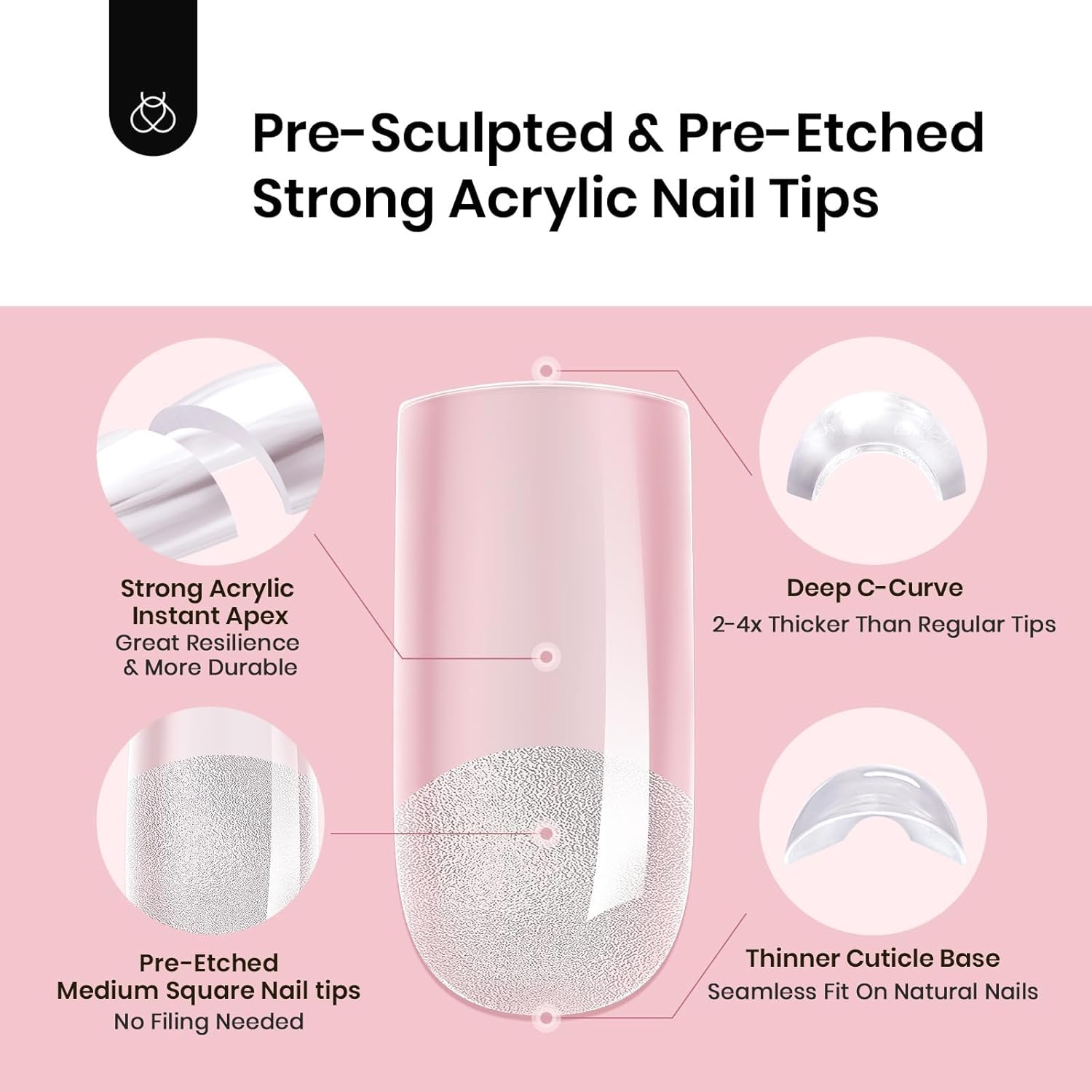 Beetles Tipex 224-piece set with 16 sizes for a perfect nail tip match.