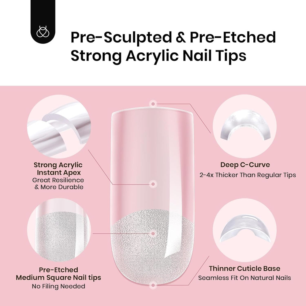 Beetles Tipex 224-piece set with 16 sizes for a perfect nail tip match.