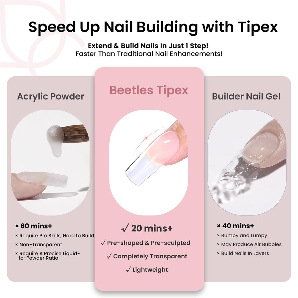 Beetles Tipex Thick Sculpted Apex Tips for a stronger nail structure.
