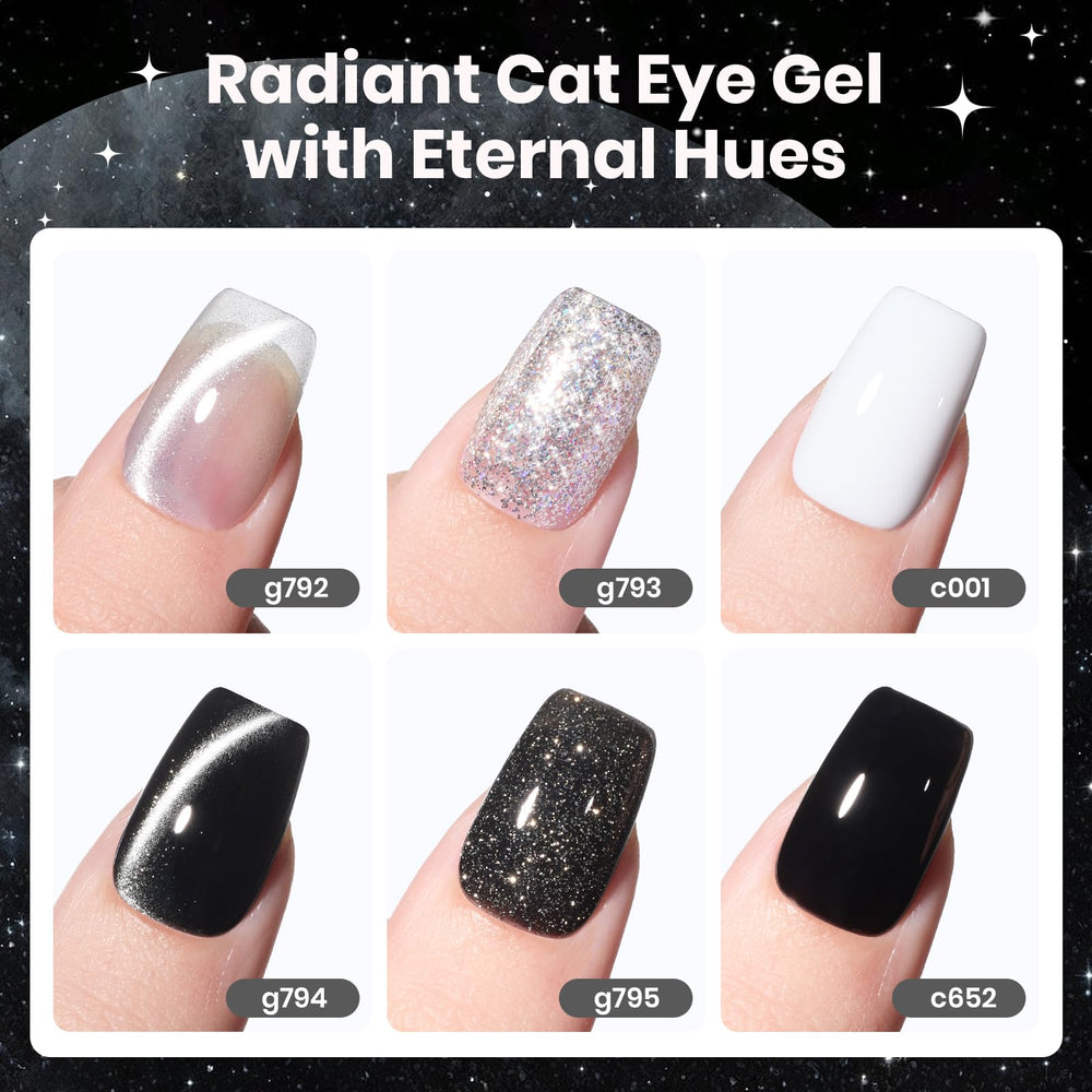 Beetles Twilight Gleam magnet in use creating cat-eye shimmer effects