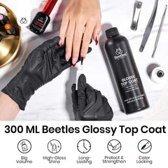 Beetles Ultra-Bright Top Coat applying mirror gloss lasting up to 28 days