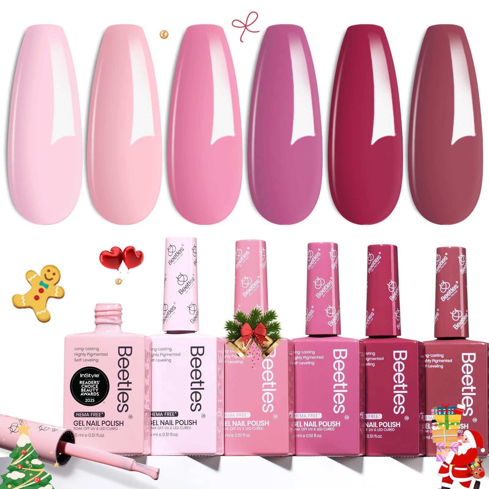 Beetles Valentines set on a date night manicure inspiration