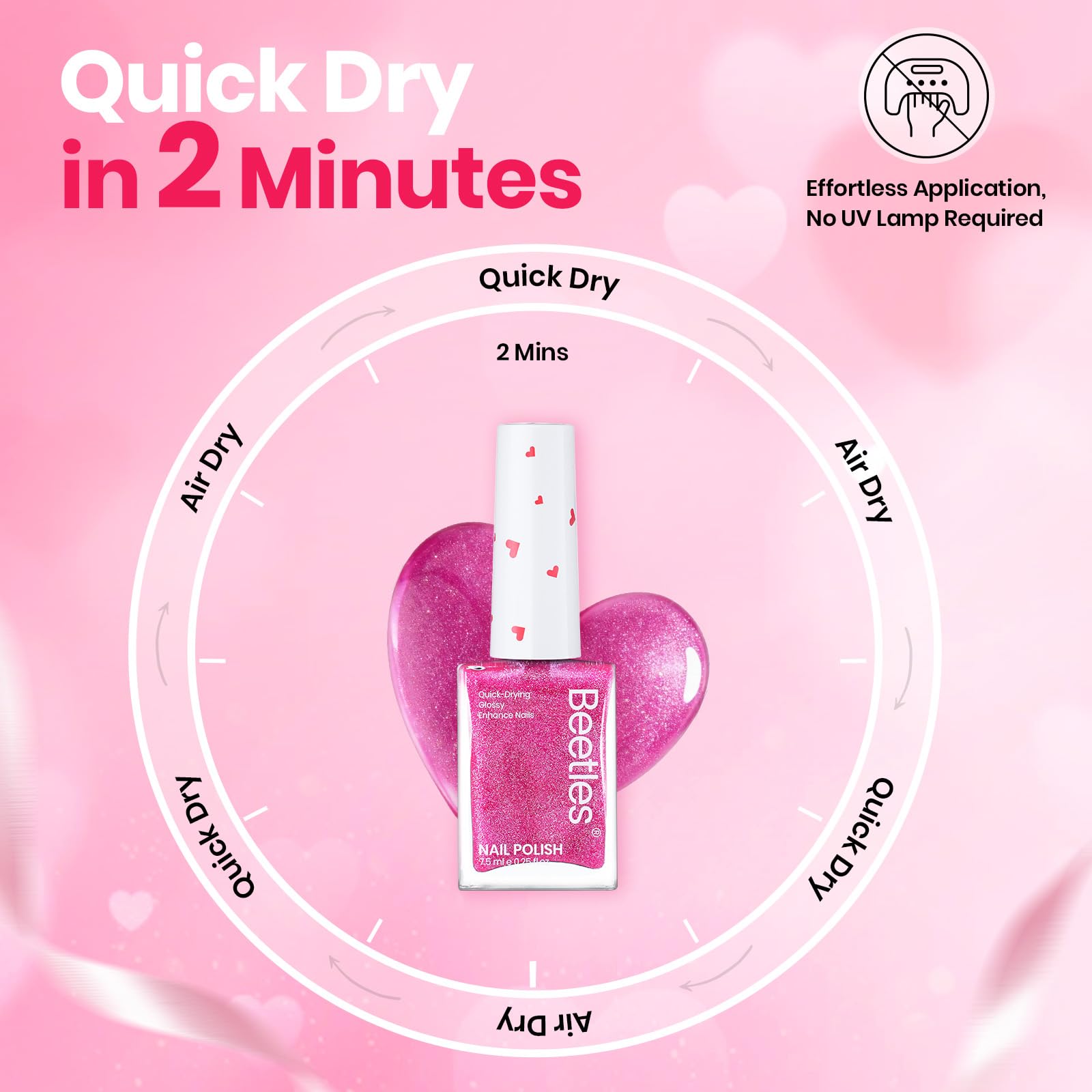 Beetles Valentines Day gift nail polish highlighting gift-ready presentation.