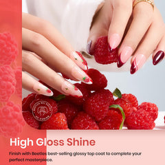 Beetles Valentines gel polish set Swatch board highlighting the color range.