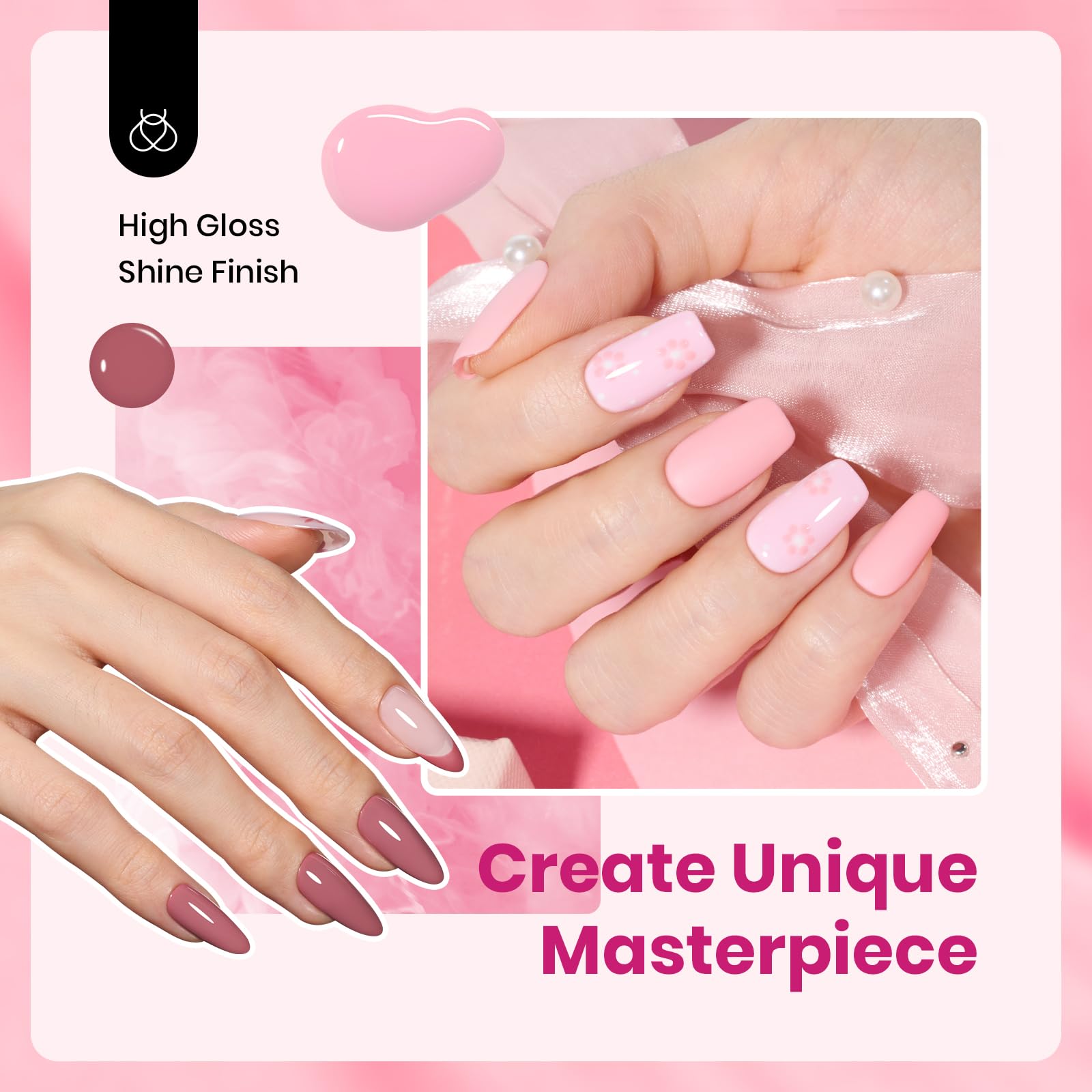 Beetles Valentines swatch baby pink for delicate nail art
