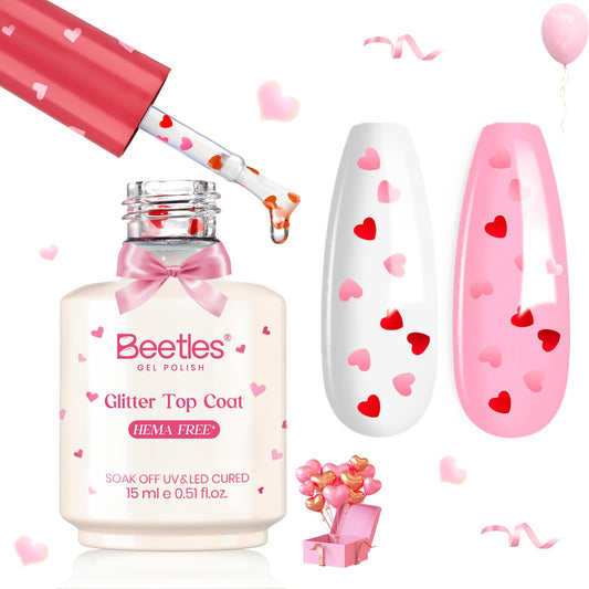 Beetles Valentine heart top coat creates a heart pattern with a glossy finish.