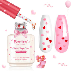 Beetles Valentine heart top coat creates a heart pattern with a glossy finish.