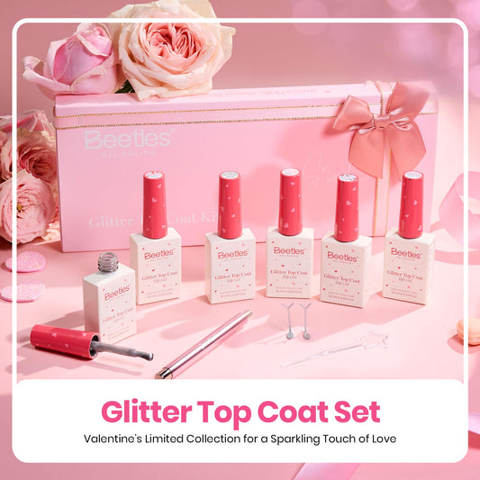 Beetles kiss-mark glitter top coat adds romantic shimmer