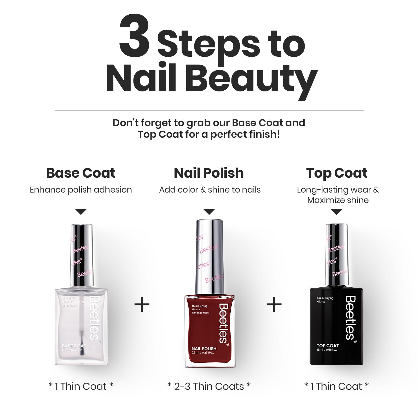 Beetles Winter Nail Polish Set P180 versatile for DIY nail art ideas.