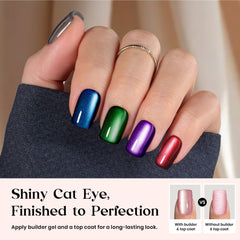 Beetles X Press Cat Eye Nails purple shimmer demonstrating shifting cat-eye effect.
