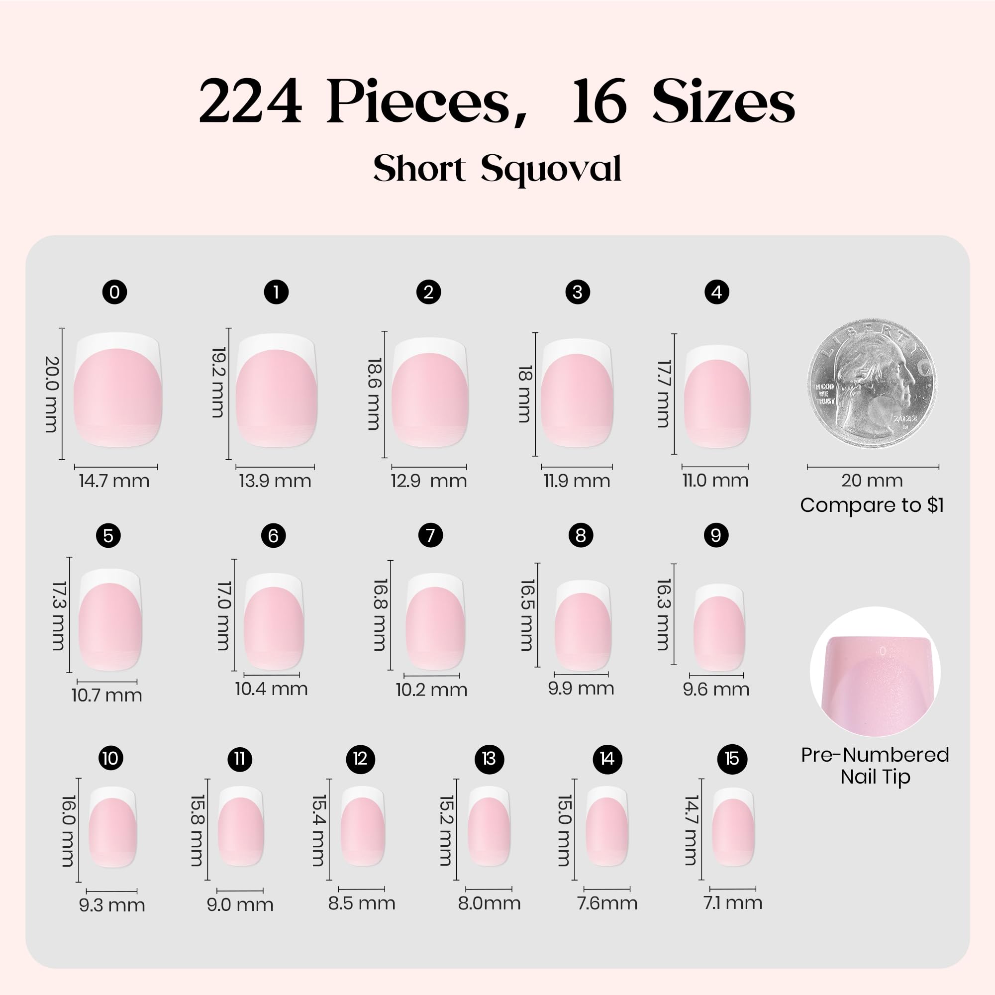 Beetles French tip nails arrive pre-designed for easy DIY applications.