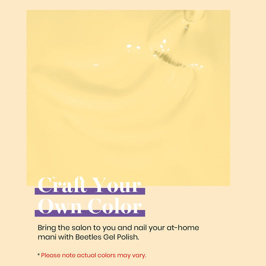 Beetles Yellow Gel Polish Lemon Chiffon swatches displaying pastel manicure potential