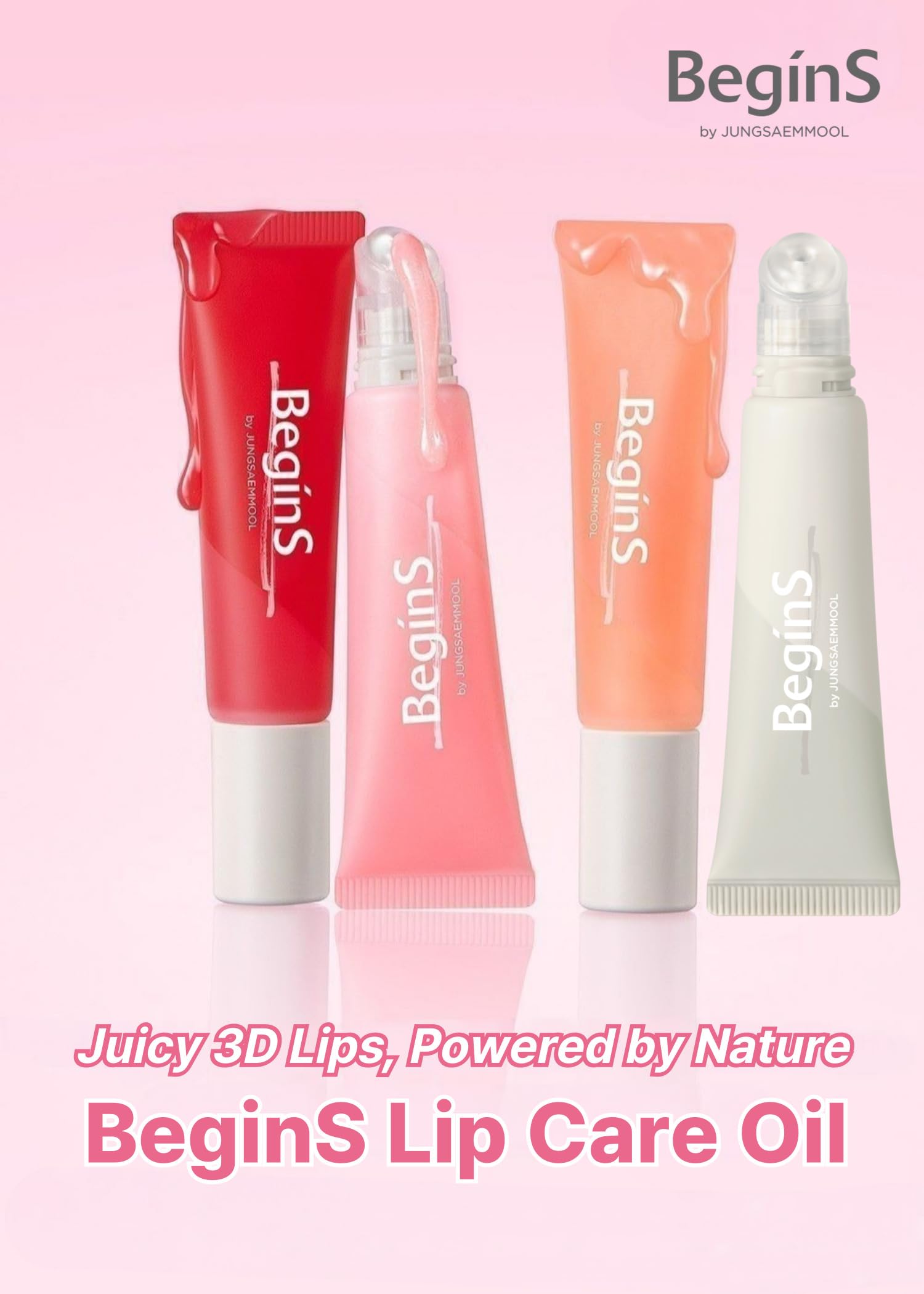 BeginS by JUNGSAEMMOOL Pure Coral cap keeps product leak-free and mess-free.