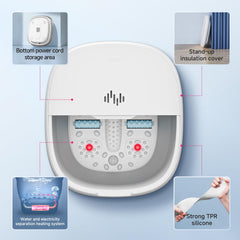 Beici foot spa includes four massage rolls and shiatsu plates for targeted relief.