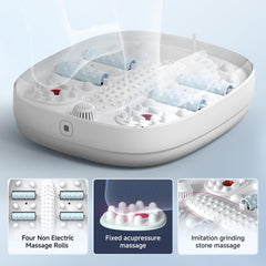 Beici foot spa features red light for spa-like ambience and relaxation.