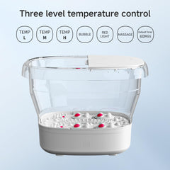 Beici foot spa temperature controls with three warmth levels for customization.